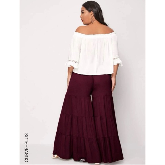 SHEIN Flowy Pants and Blouse Set - Picture 2 of 7